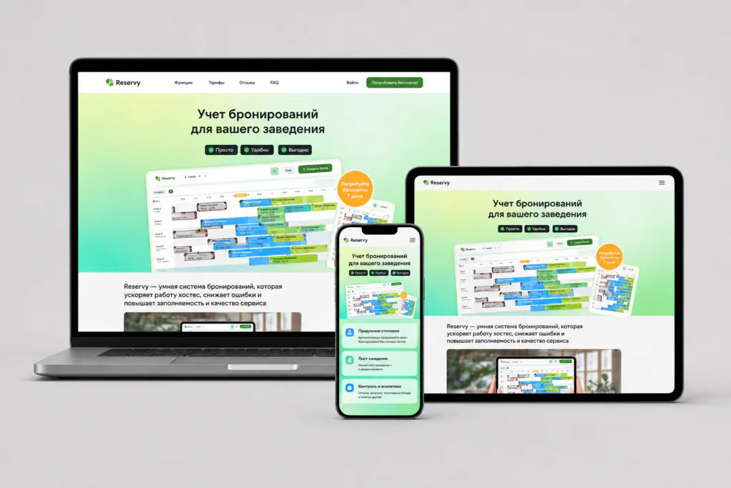 Reserv project from the Bravix portfolio
